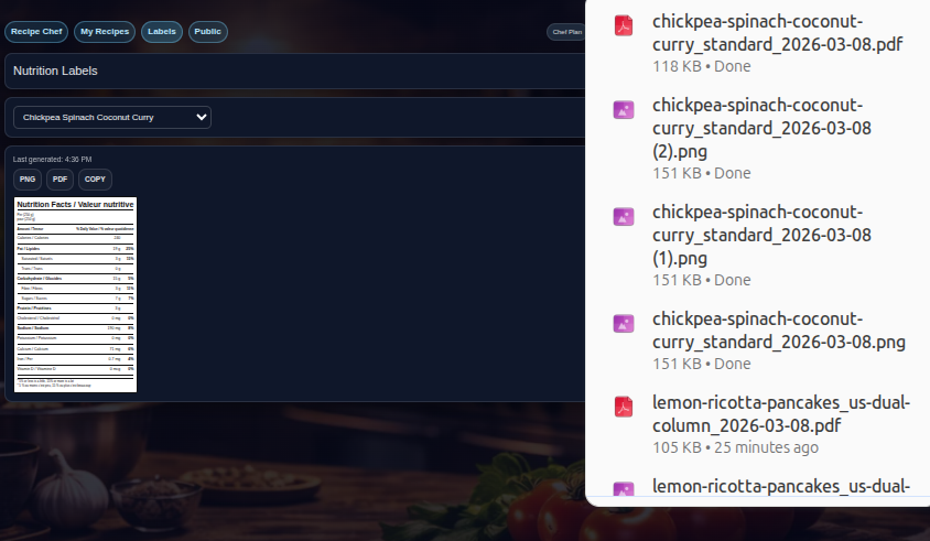 RecipeChef export tools